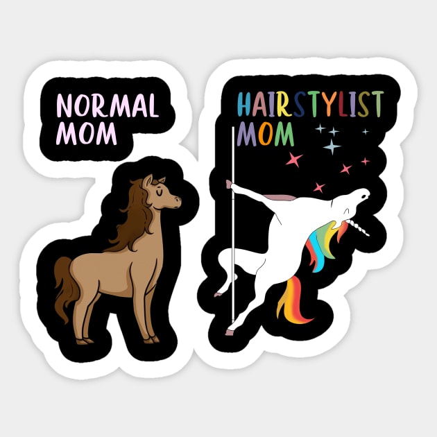 Hairstylist Mom Unicorn Sticker by gotravele store